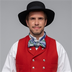 Bilde av MATERIALPAKKE RØD KLEDEVEST, MANNSBUNADEN FOR NORDLAND OG TROMS