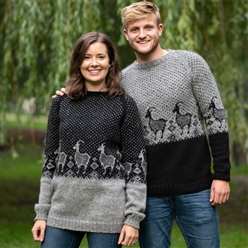 Bilde av Strikkepakke, Geitestrikk Arne&Carlos, grå/Sort S