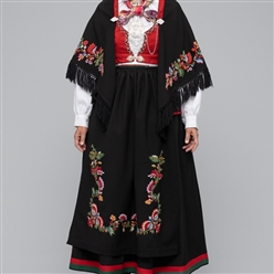 Bilde av Materialpakke brodert sjal og forkle Vest-Agderbunad