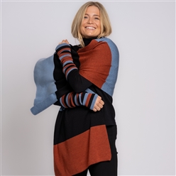 Bilde av Pulsvanter lys blå/terrakotta