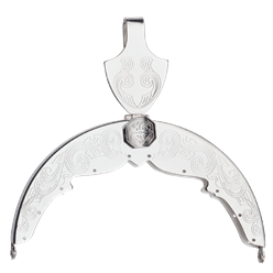 Bilde av Veskelås Nedre Buskerud gravert, forsølva