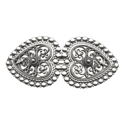 Bilde av Hårspenne stort med perlekant og kruser, oksidert