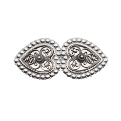 Bilde av Hårspenne med perlekant og kruser, oksidert