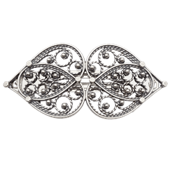 Bilde av Hårspenne hjartefiligran, stort, oksidert