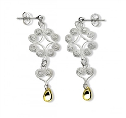 Bilde av Lang ørepynt, hvit. Nordlandssølv