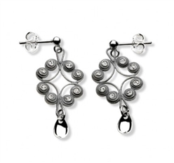 Bilde av Kort ørepynt, oksydert. Nordlandssølv