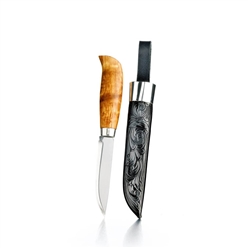 Bilde av Bunadskniv Tyrihans med handskåren slire, 65A