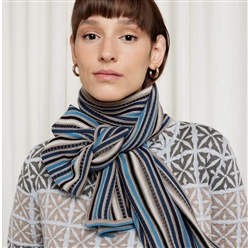 Bilde av Ann Mari skjerf beige og blå