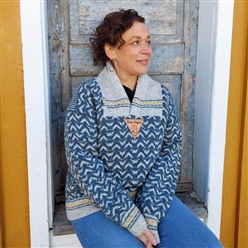 Bilde av Strikkepakke Terje Vigen, melert blå