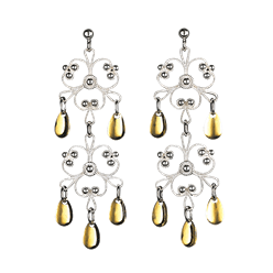 Bilde av Øyrepynt, kvit/forgylt