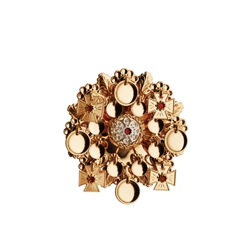 Bilde av Sølje med raud stein, forgylt