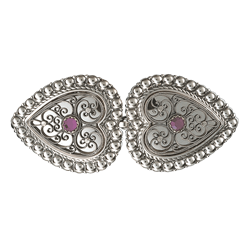 Bilde av Beltespenne til skinnlist med lilla stein, oksidert