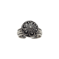 Bilde av Bunadsring filigran med botn, oksidert