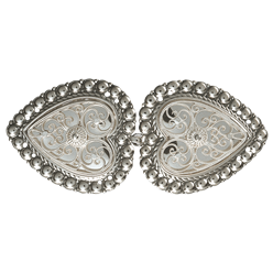 Bilde av Beltespenne til skinnlist med kruser, oksidert/kvit