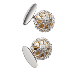 Bilde av Mansjettknappar, kvit/forgylt