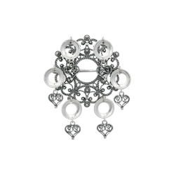 Bilde av Sølje med ringlauv og hjartefiligran, oksidert