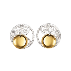 Bilde av Maljer filigran med lauv, kvit/forgylt