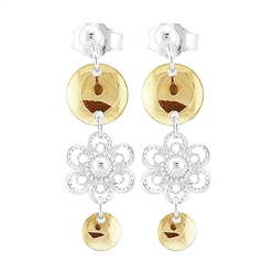 Bilde av Ørepynt 6 blad rose og 2 løv 9343