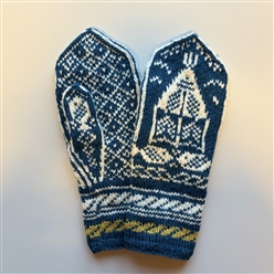 Bilde av Strikkepakke Husflidens byvott blå, Kristiansund