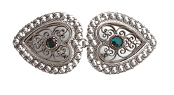 Bilde av  Capespenne med grøn stein, oksidert