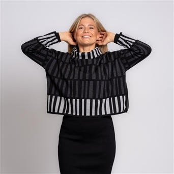 Bilde av Genser kort sort/mørk grå/lys grå