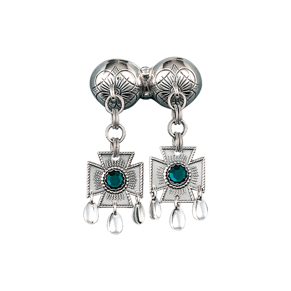 Halssølje med grøn stein, oksidert