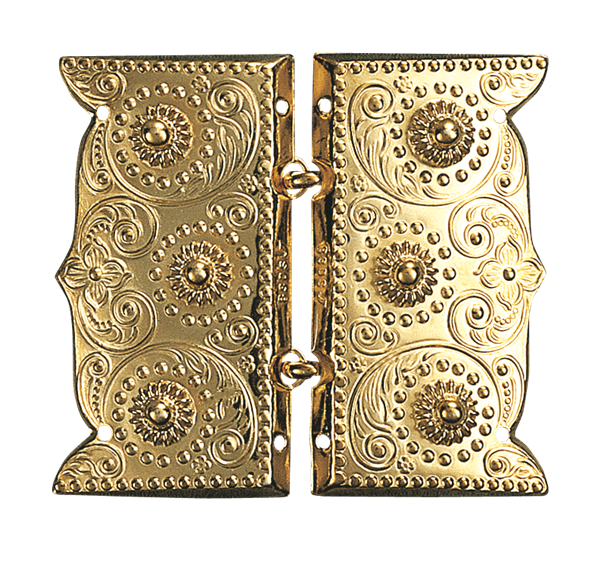 Beltespenne med kruser og syhol, forgylt