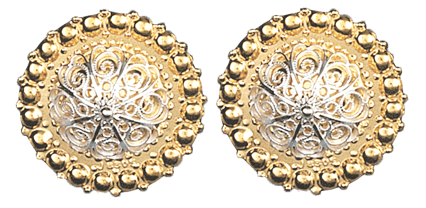 Borenåler 31 mm med kruser, forgylt/kvit