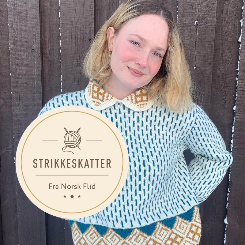 Strikkeskatt  nr. 318 genser med krage