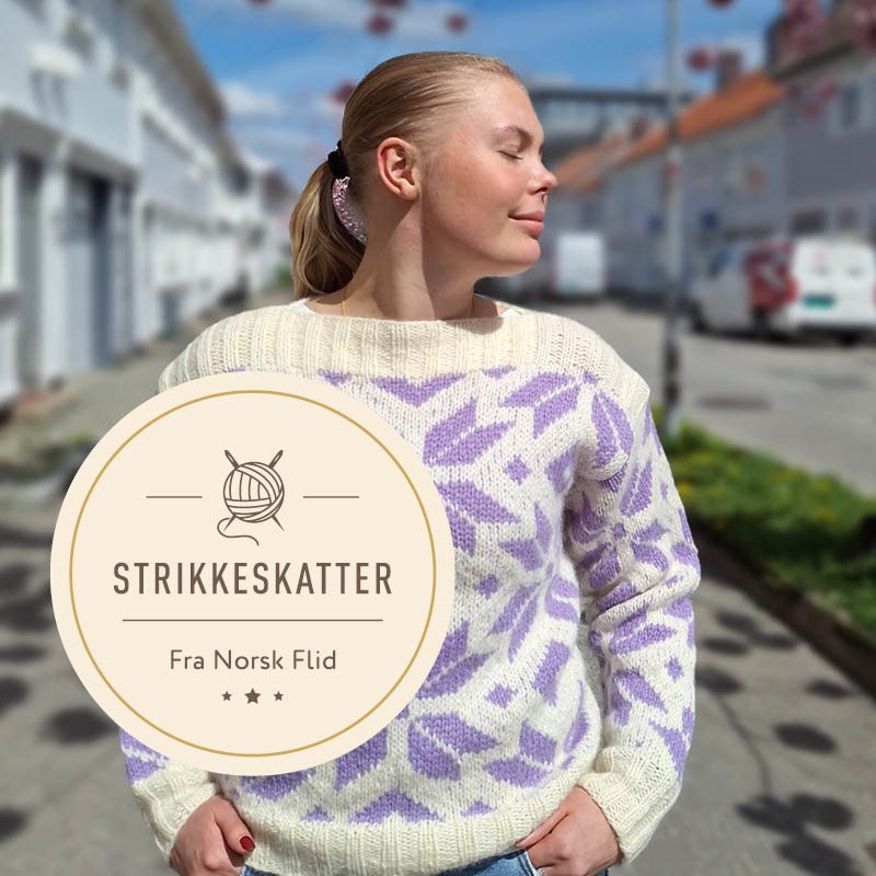 Strikkeskatt Genser med store stjerner, nr. 895