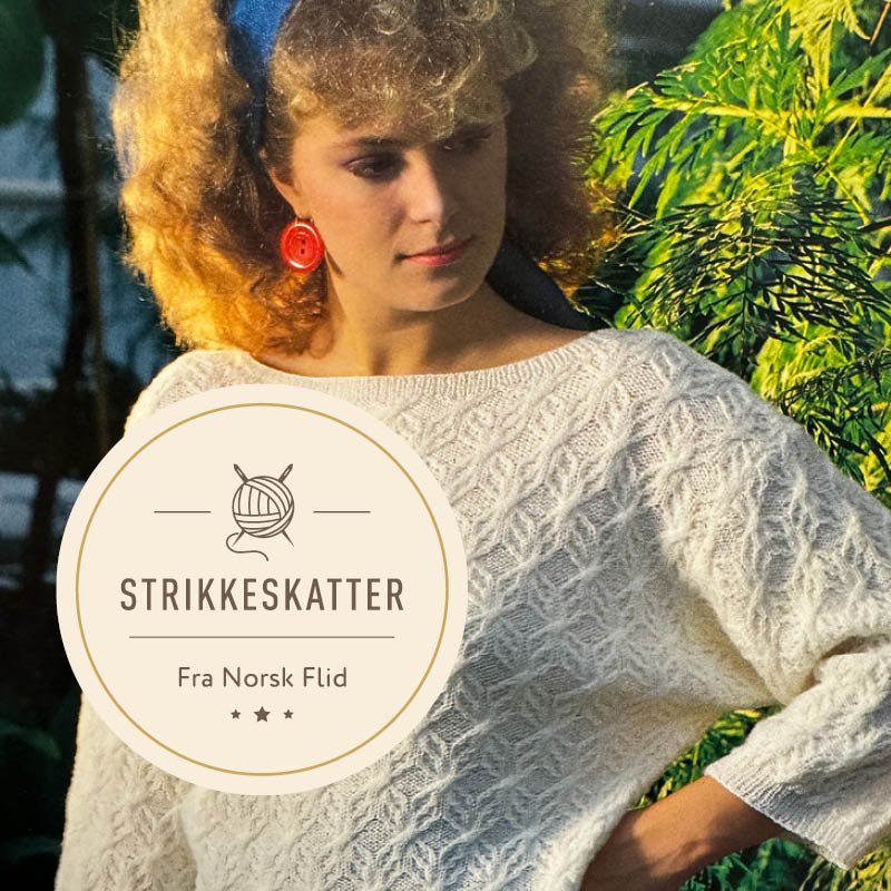 Strikkeskatt genser med flettemønster nr. 506