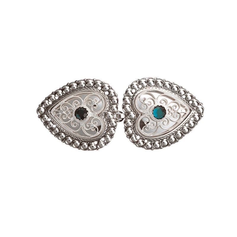 Capespenne med grøn stein, oksidert/kvit