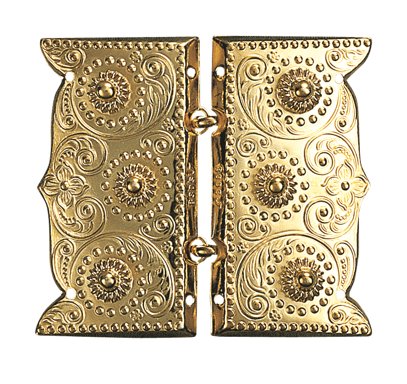 Beltespenne med kruser og syhol, forgylt