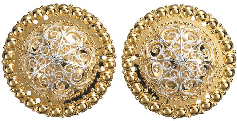 Borer 47 mm med kruser, forgylt/kvit