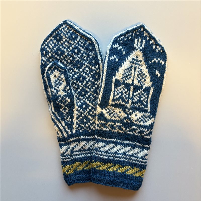 Strikkepakke Husflidens byvott blå, Kristiansund